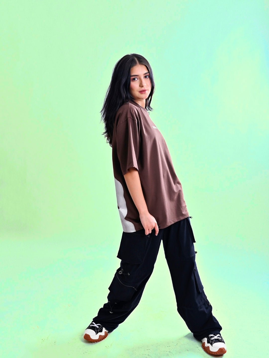 WOMEN'S ART AS A MIRROR OVER-SIZED T-SHIRT (BROWN)