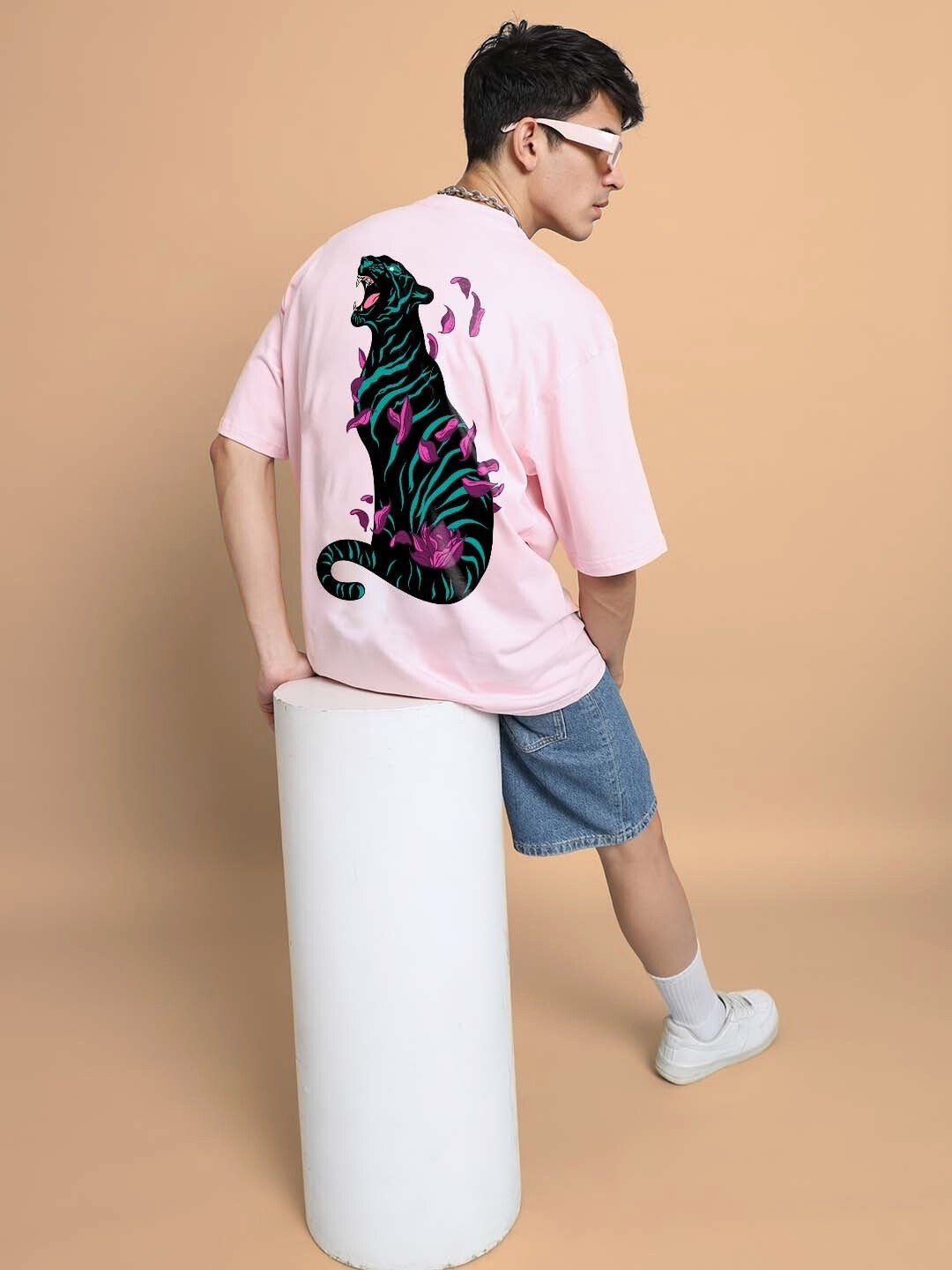 Moaning Tigress Over-Sized T-Shirt (Pink)