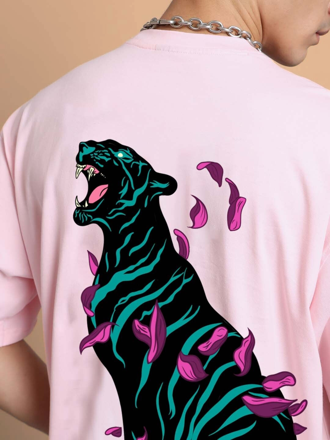 Moaning Tigress Over-Sized T-Shirt (Pink)