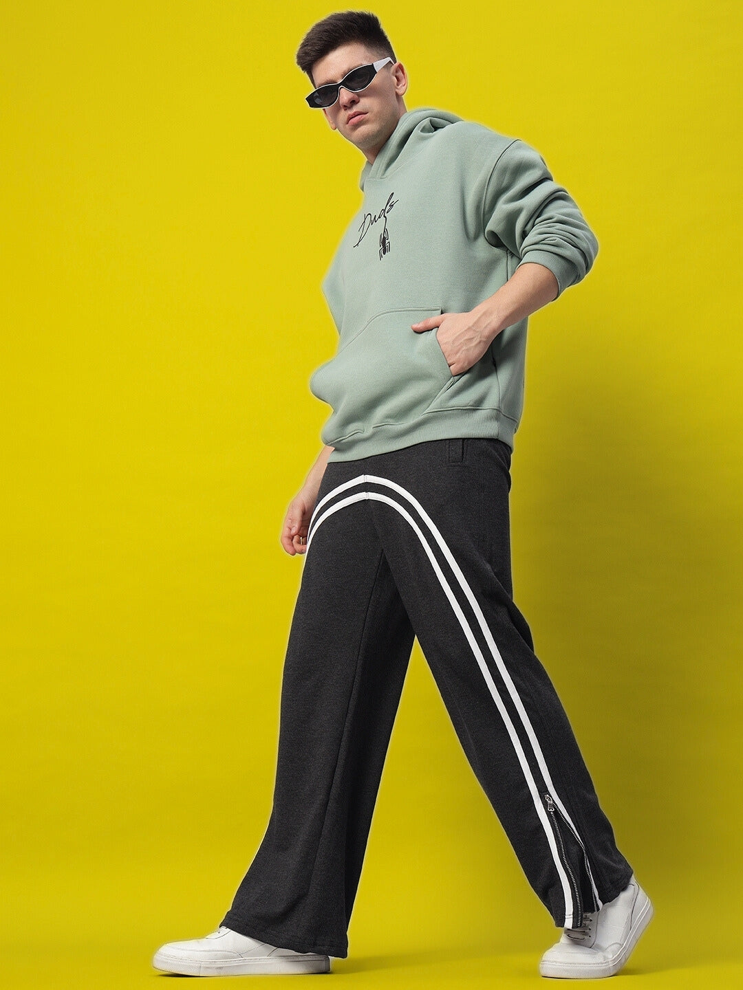 BRONCO SLIT ZIPPER JOGGERS (DARK GREY)