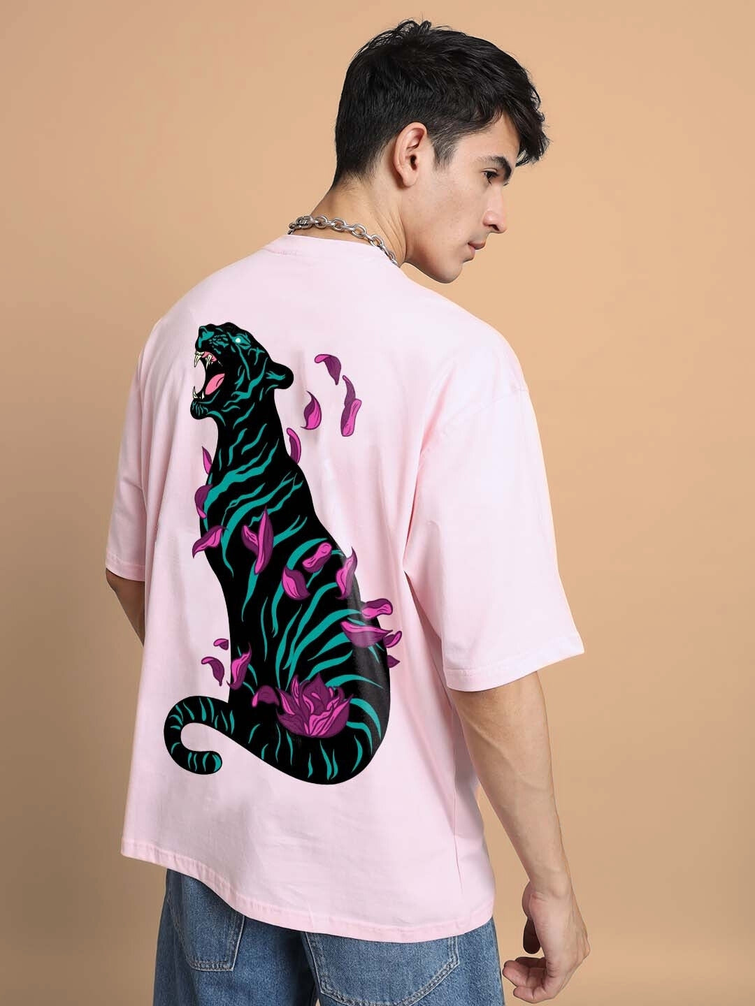 Moaning Tigress Over-Sized T-Shirt (Pink)
