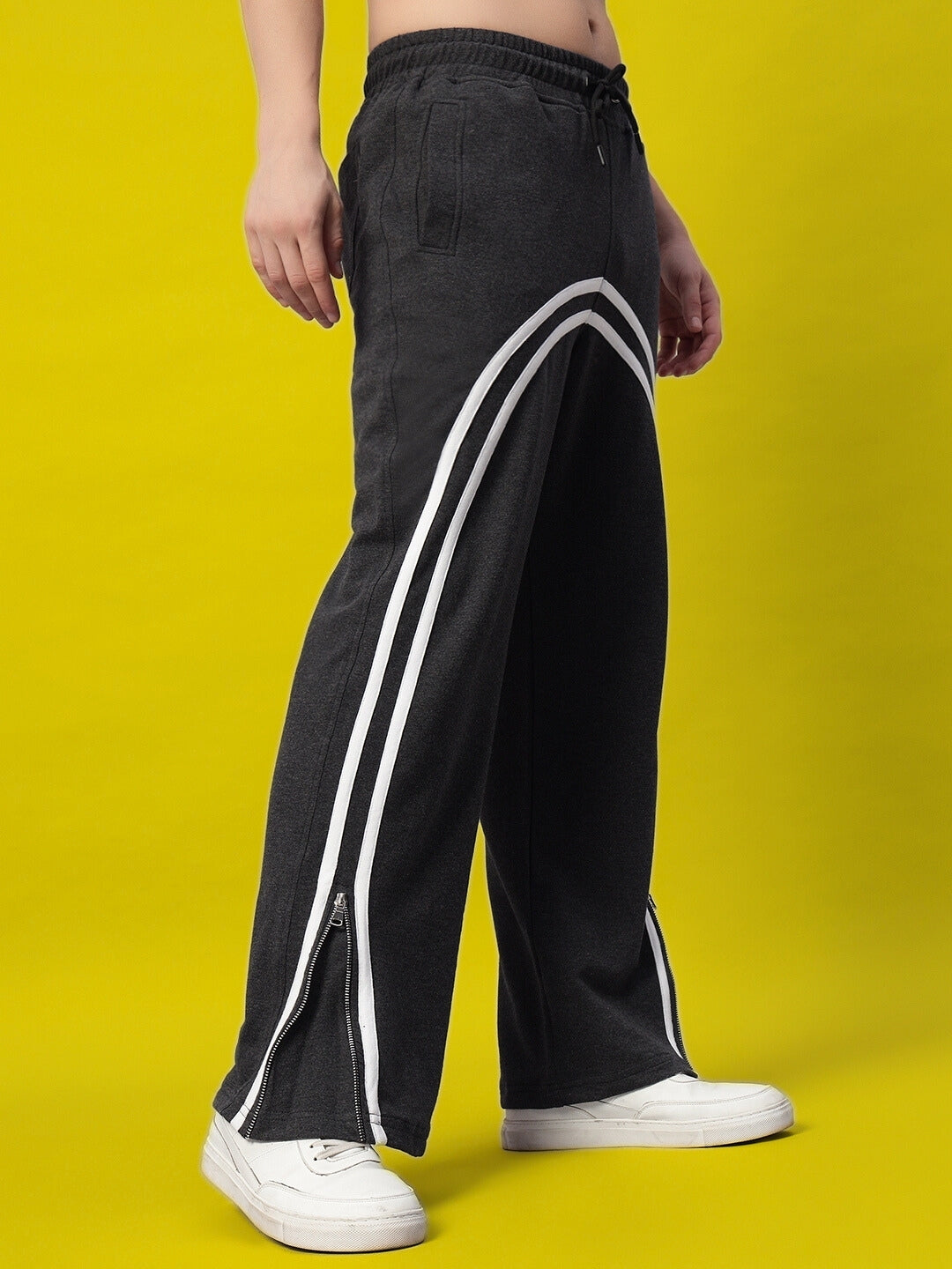 BRONCO SLIT ZIPPER JOGGERS (DARK GREY)