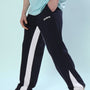 FLOPPY FLARED CONTRAST JOGGERS (NAVY BLUE)
