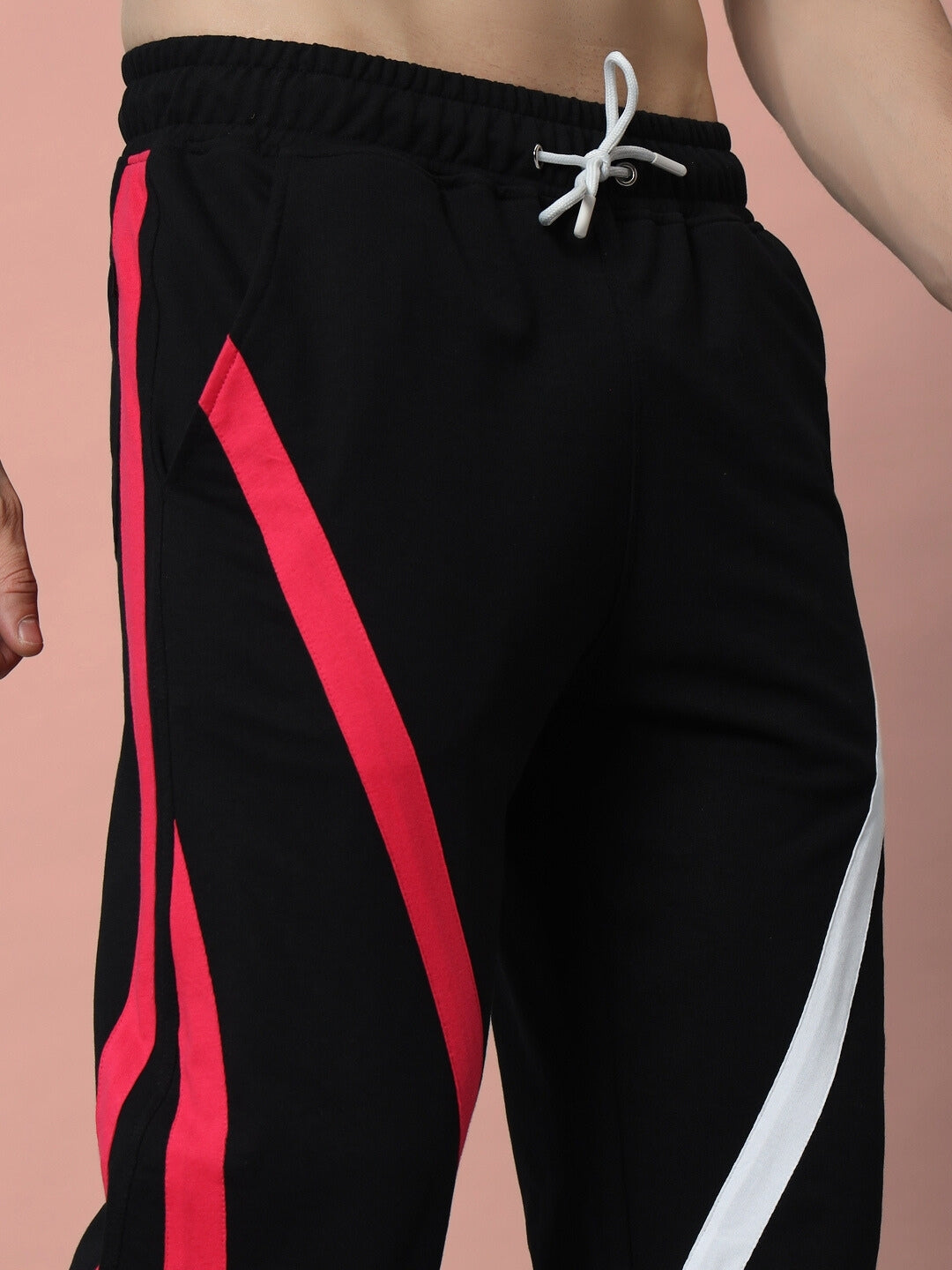 SWATHE COLORFUL STRIPE JOGGERS (BLACK)