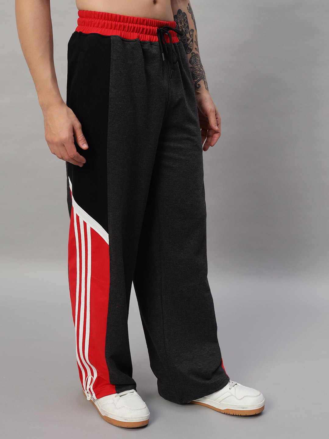 SNICKER RELAXED-FIT JOGGERS (D GREY-RED)