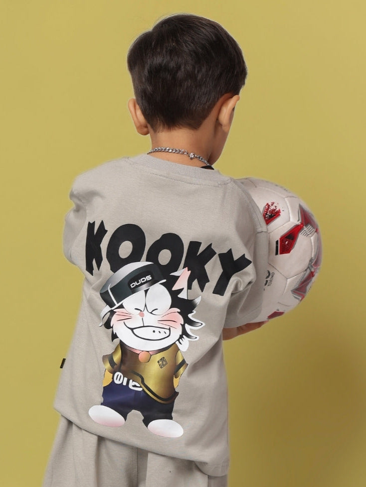 KOOKY T-SHIRT FOR BOYS & GIRLS (GREY)