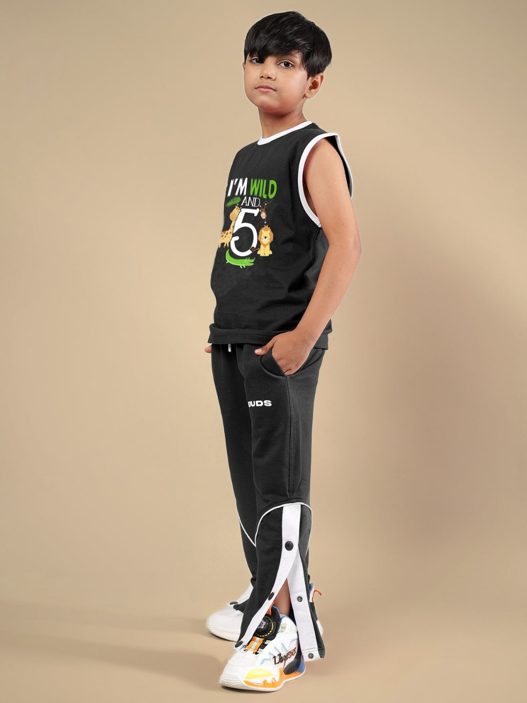 WILD PLANET CO-ORD FOR BOYS & GIRLS (BLACK)