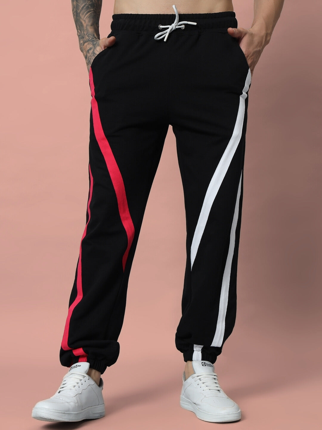 SWATHE COLORFUL STRIPE JOGGERS (BLACK)