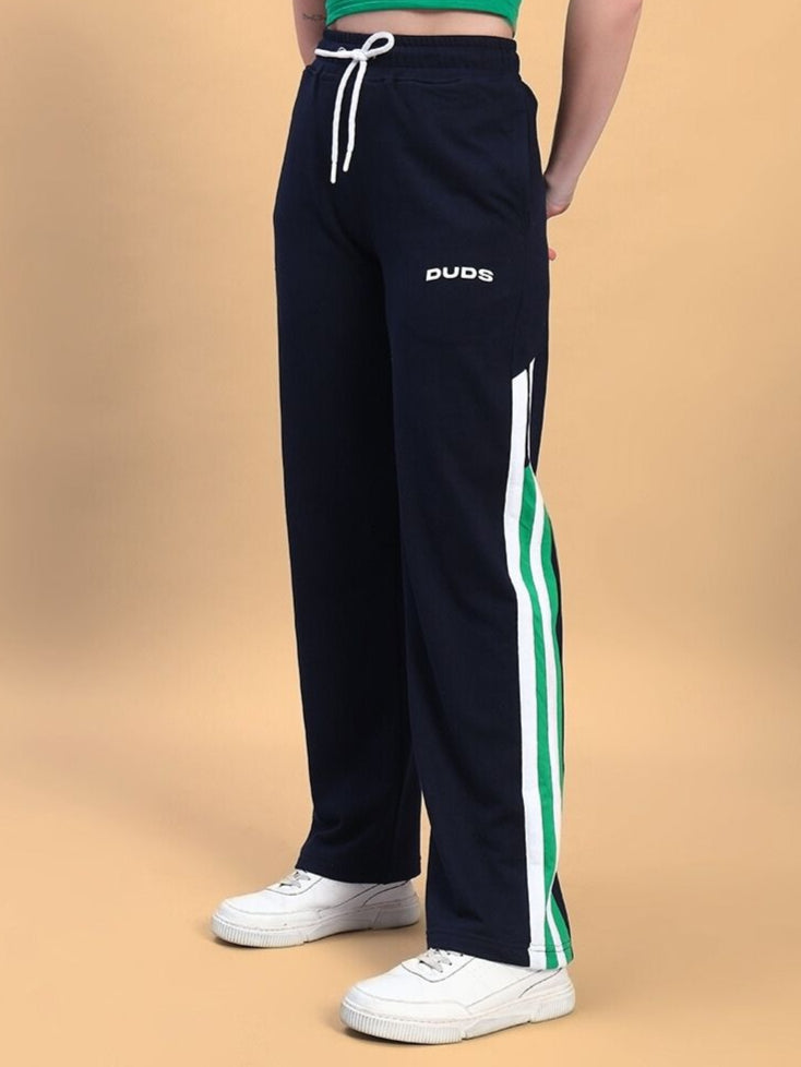 WOMEN'S HOOFER CONTRAST JOGGERS (NAVY BLUE-GREEN)