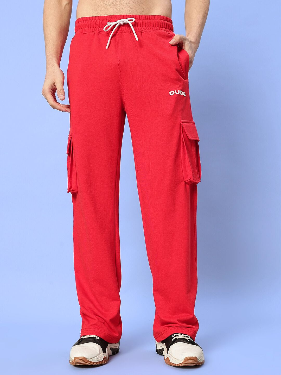 JESS 5 POCKET RELAXED FIT JOGGERS (RED)