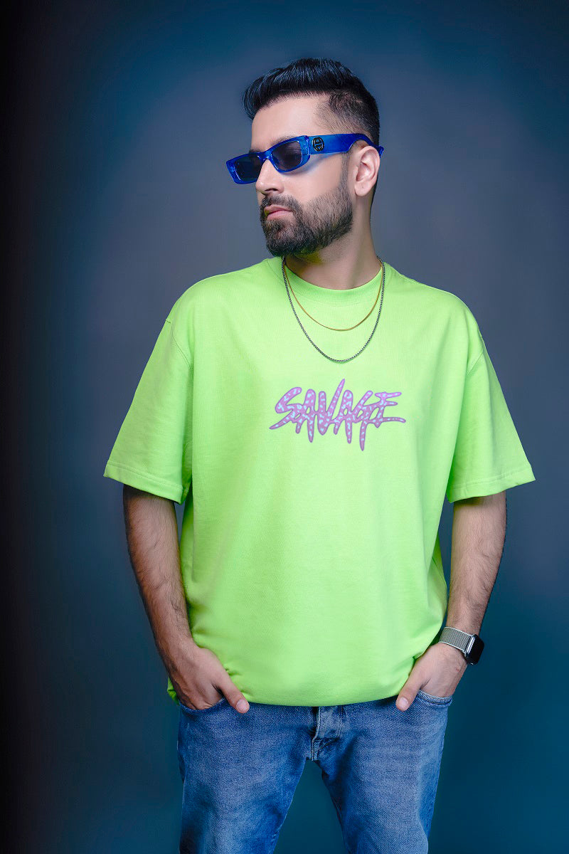 Octopus Over-Sized T-Shirt (Neon Green) - Wearduds