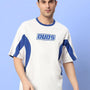 EZEL OVER-SIZED T-SHIRT (WHITE-BLUE)