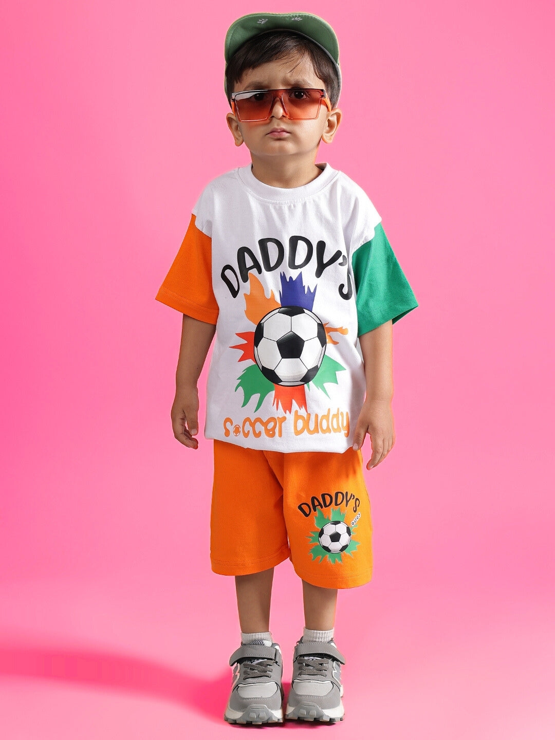 BUDDY CO-ORD FOR BOYS & GIRLS (WHITE-ORANGE)