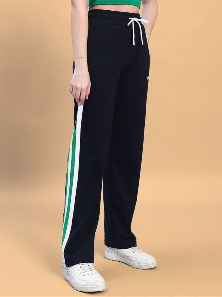 WOMEN'S HOOFER CONTRAST JOGGERS (NAVY BLUE-GREEN)