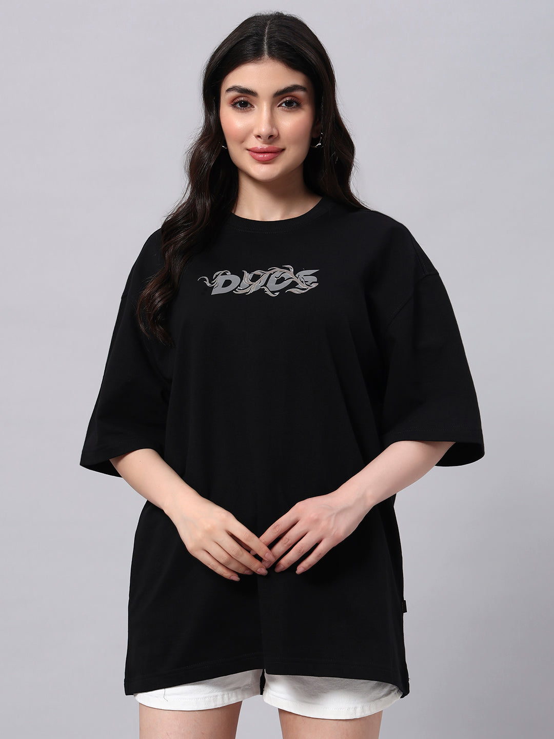 WOMEN'S JELVIN OVER-SIZED T-SHIRT (BLACK)