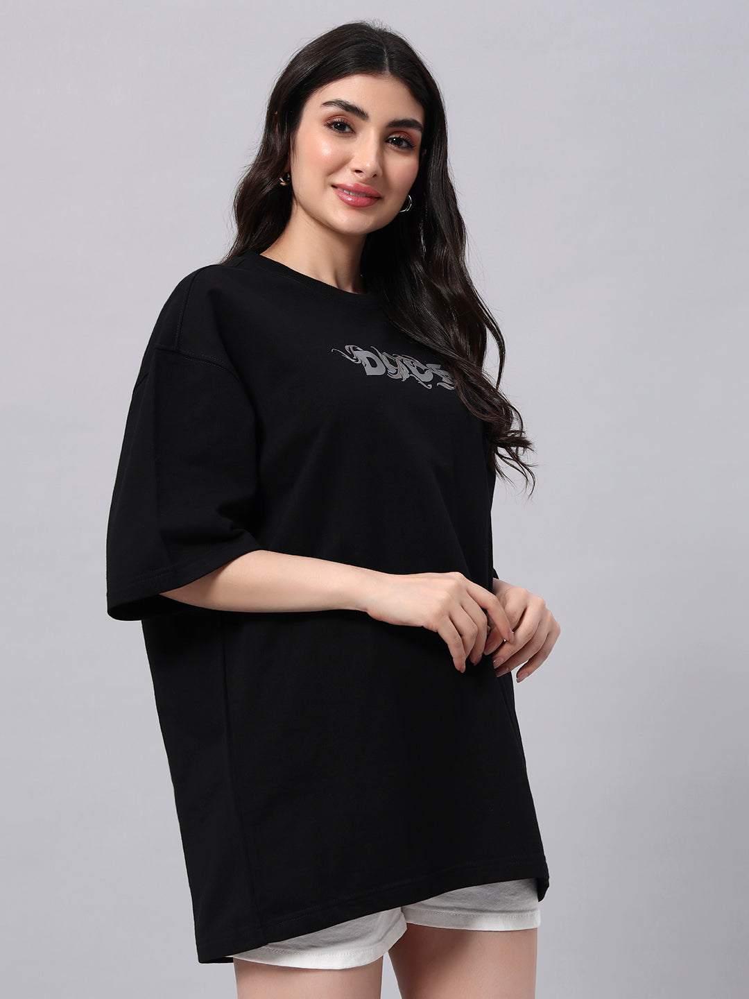 WOMEN'S JELVIN OVER-SIZED T-SHIRT (BLACK)