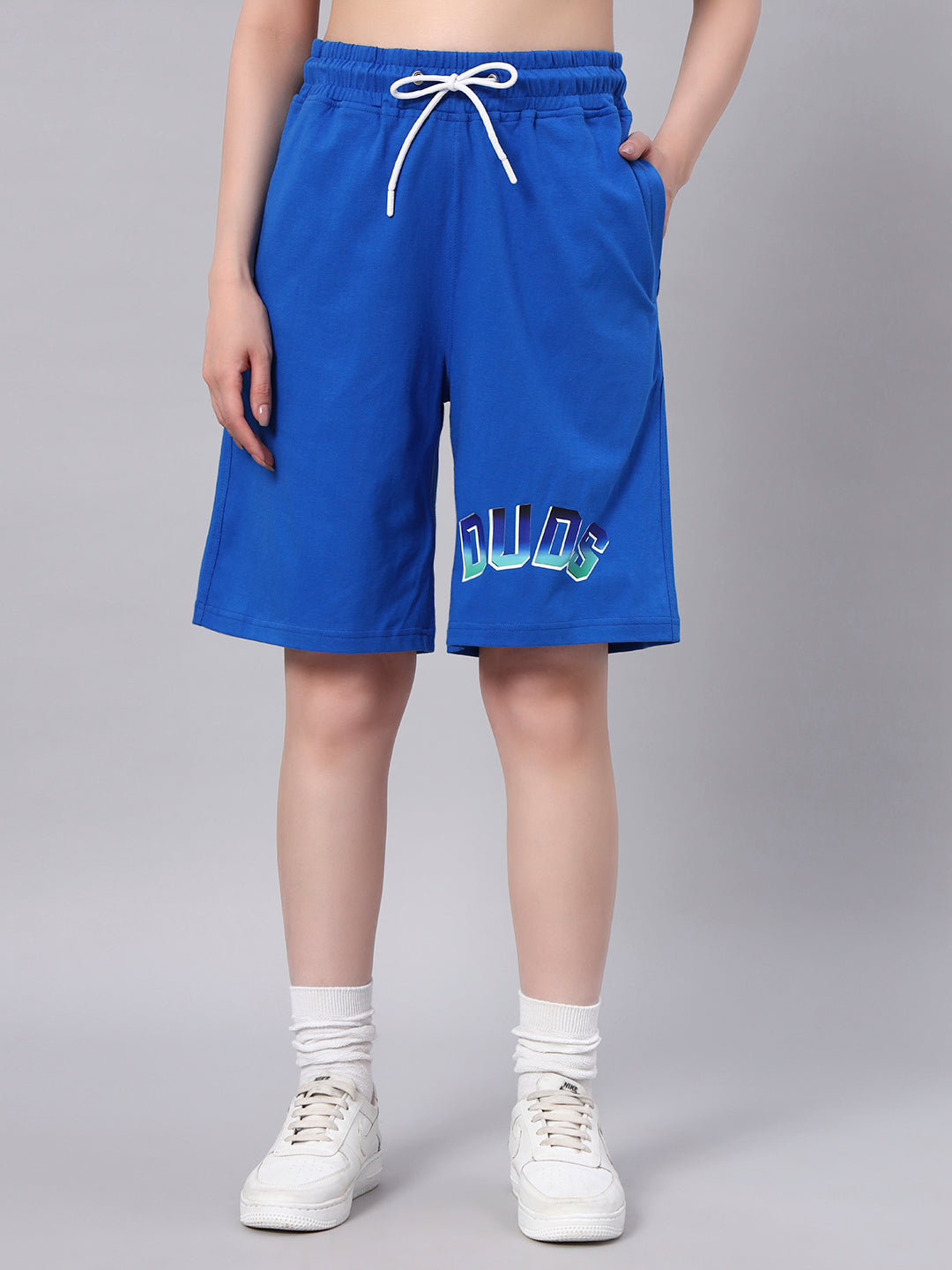 WOMEN'S BUNNY BUGS SUMMER SHORTS (BLUE)