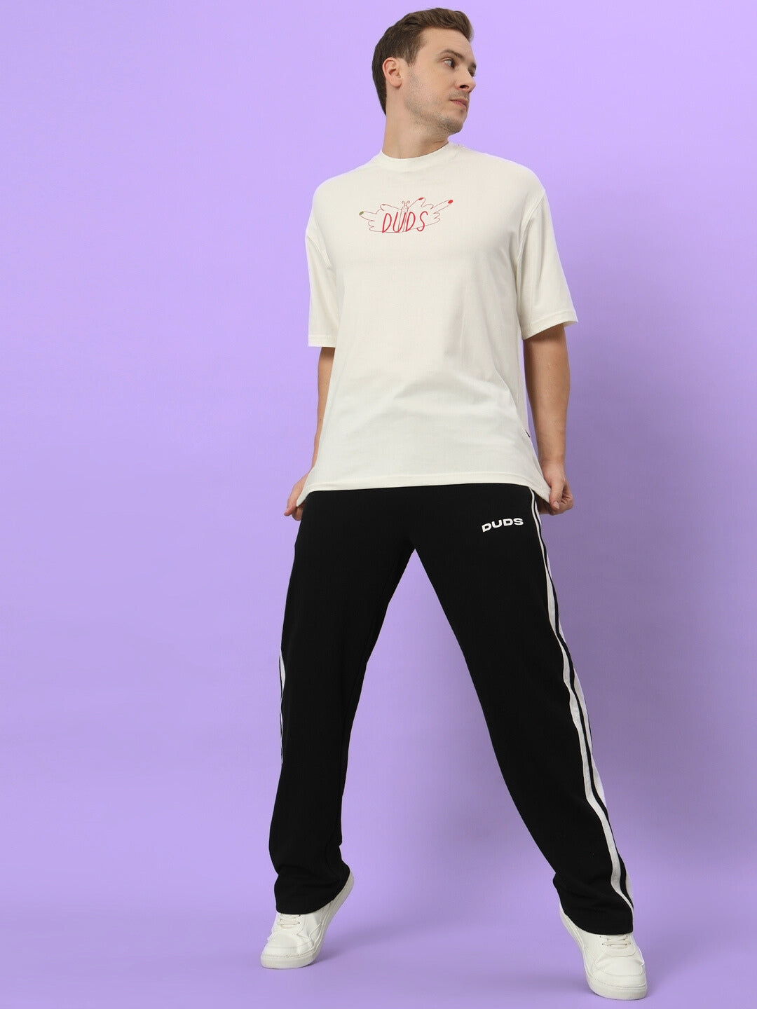 AVALON SLIT ZIPPER JOGGERS (BLACK-WHITE)