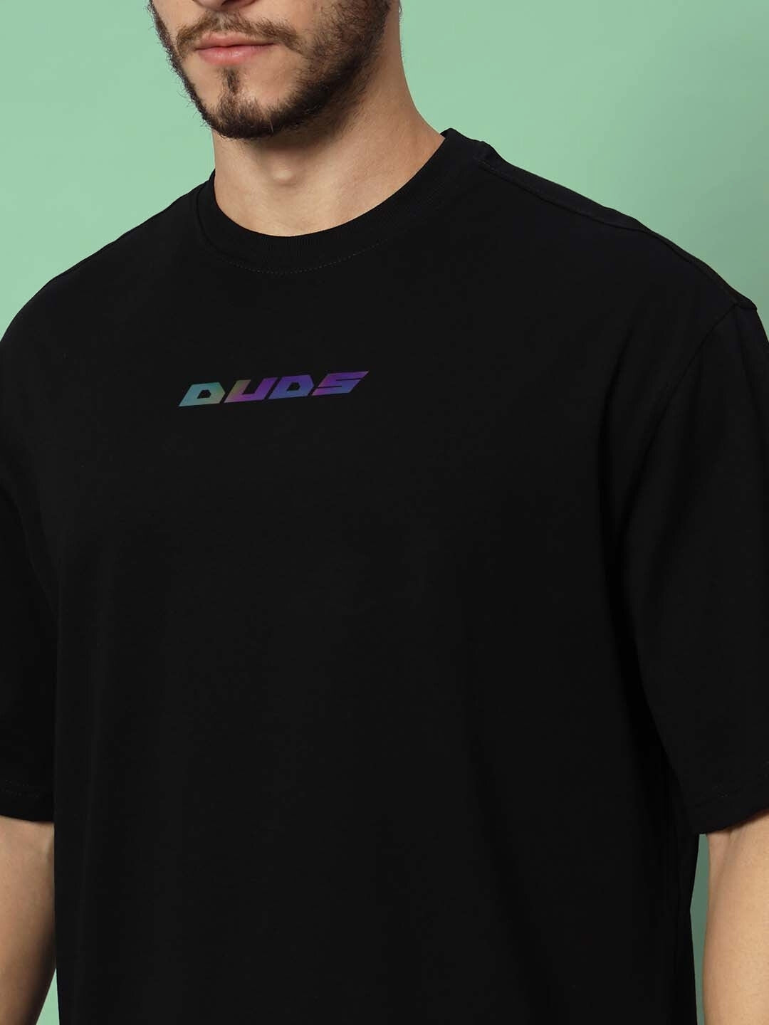 Intertwined Snake Reflector Over-Sized T-Shirt (Black)