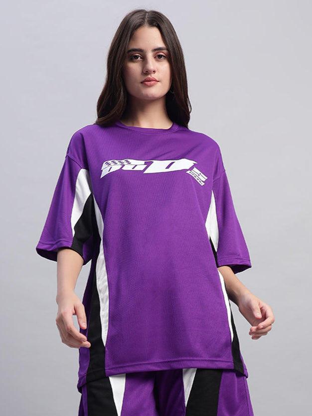 WOMEN'S FIFA OVER-SIZED T-SHIRT (PURPLE)