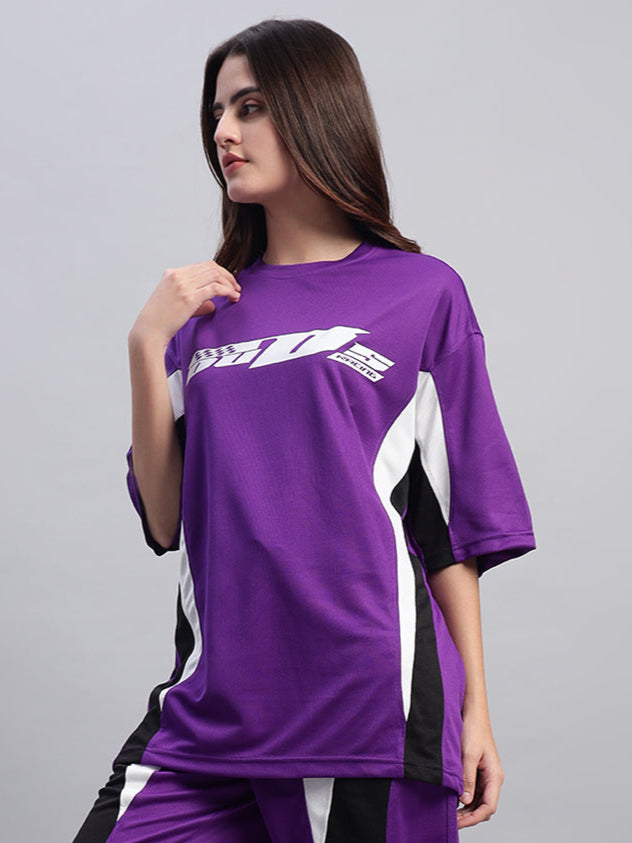 WOMEN'S FIFA OVER-SIZED T-SHIRT (PURPLE)