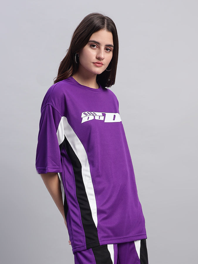 WOMEN'S FIFA OVER-SIZED T-SHIRT (PURPLE)