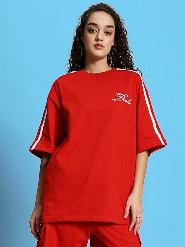 WOMEN'S SCOTIA OVER-SIZED T-SHIRT (RED)