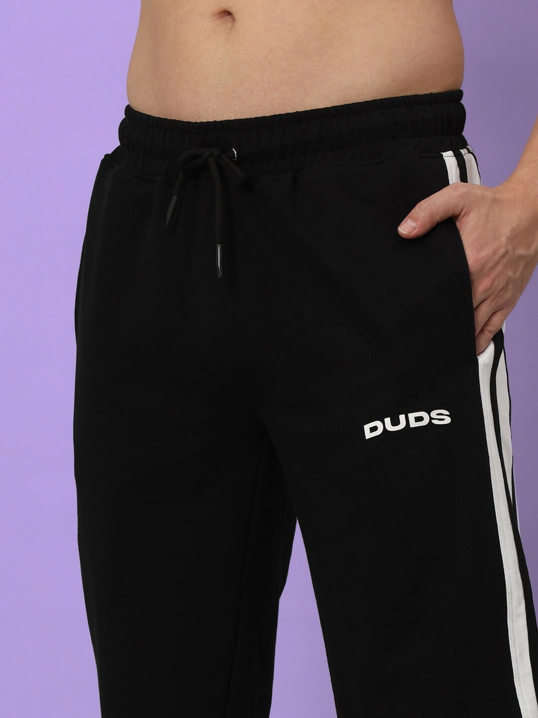 AVALON SLIT ZIPPER JOGGERS (BLACK-WHITE)