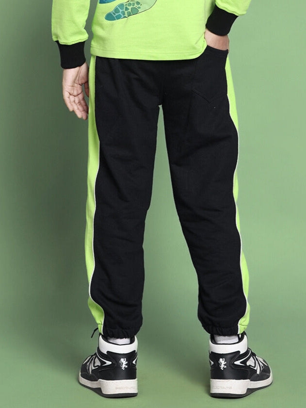 TILLY JOGGER FOR BOYS & GIRLS (BLACK-NEON GREEN)