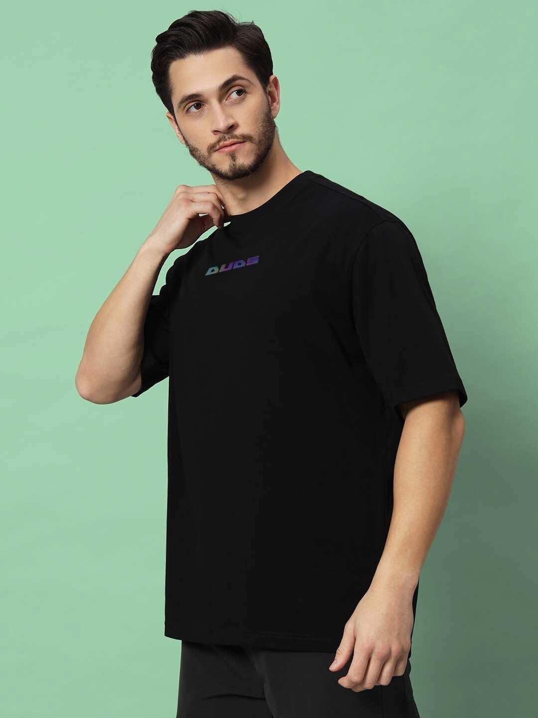 Intertwined Snake Reflector Over-Sized T-Shirt (Black)