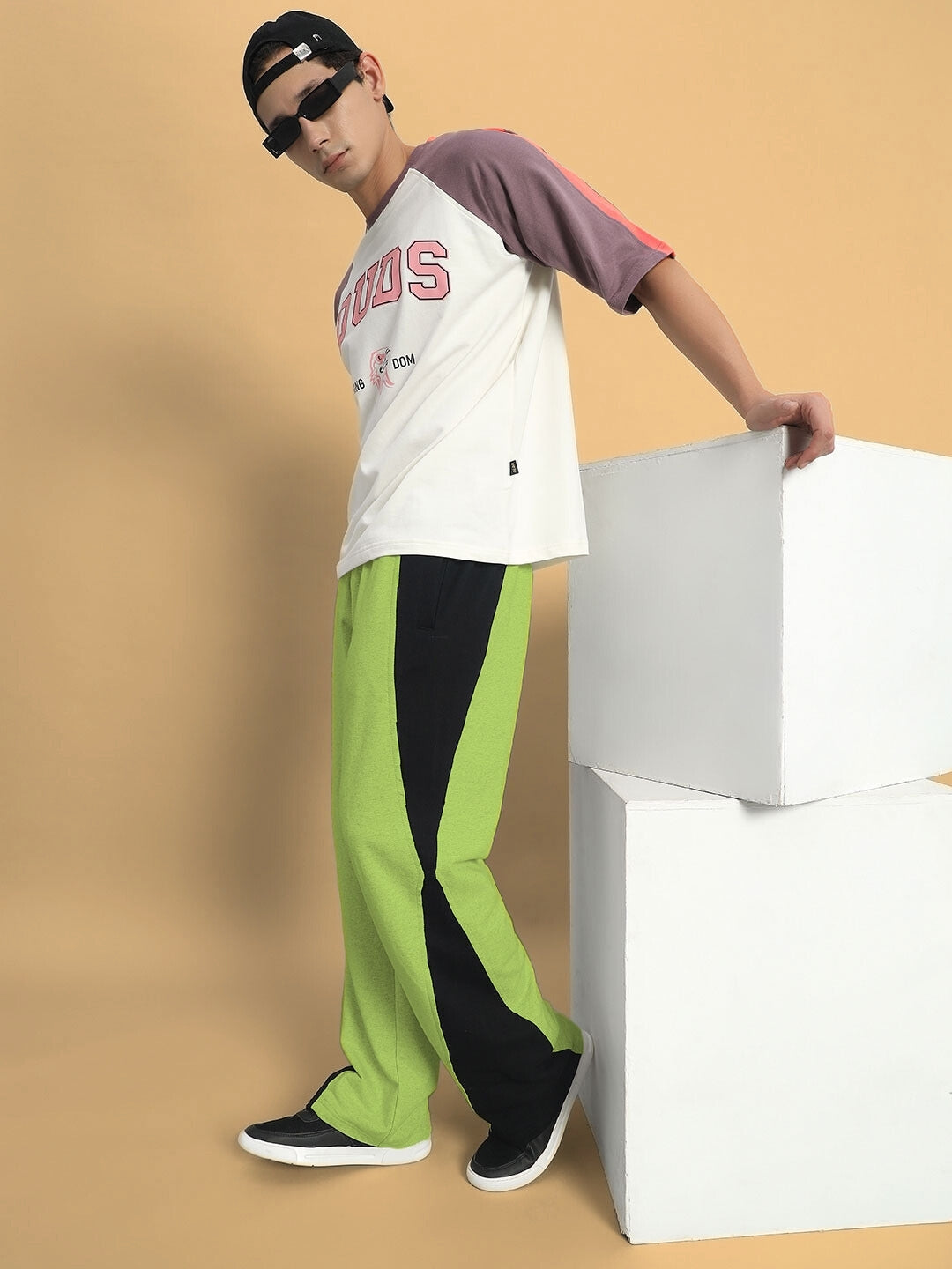 REVIVE SIDE CONTRAST JOGGERS (NEON GREEN)