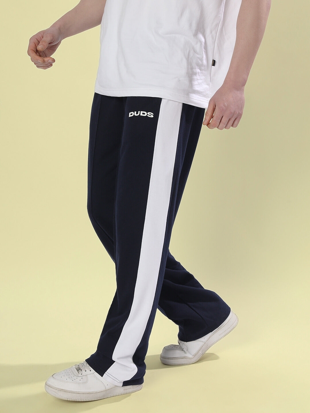 SIDE SEAM PLATED JOGGERS (NAVY BLUE)