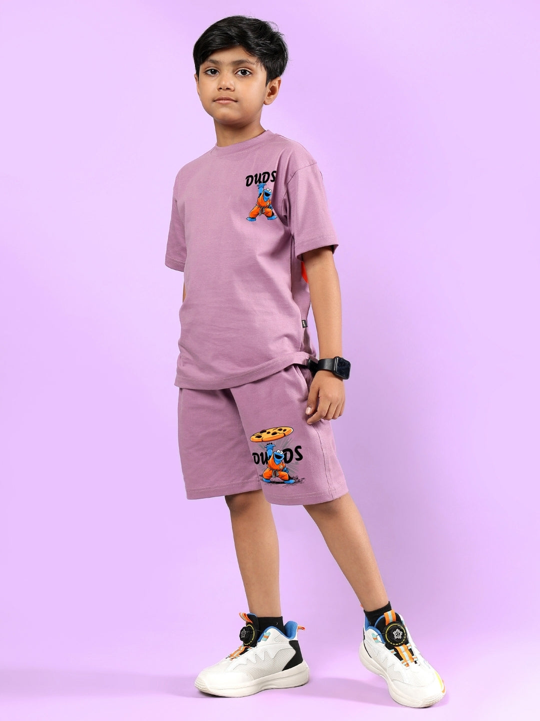COOKIE MONSTER PRINTED CO-ORD FOR BOYS & GIRLS (PLUM PURPLE)
