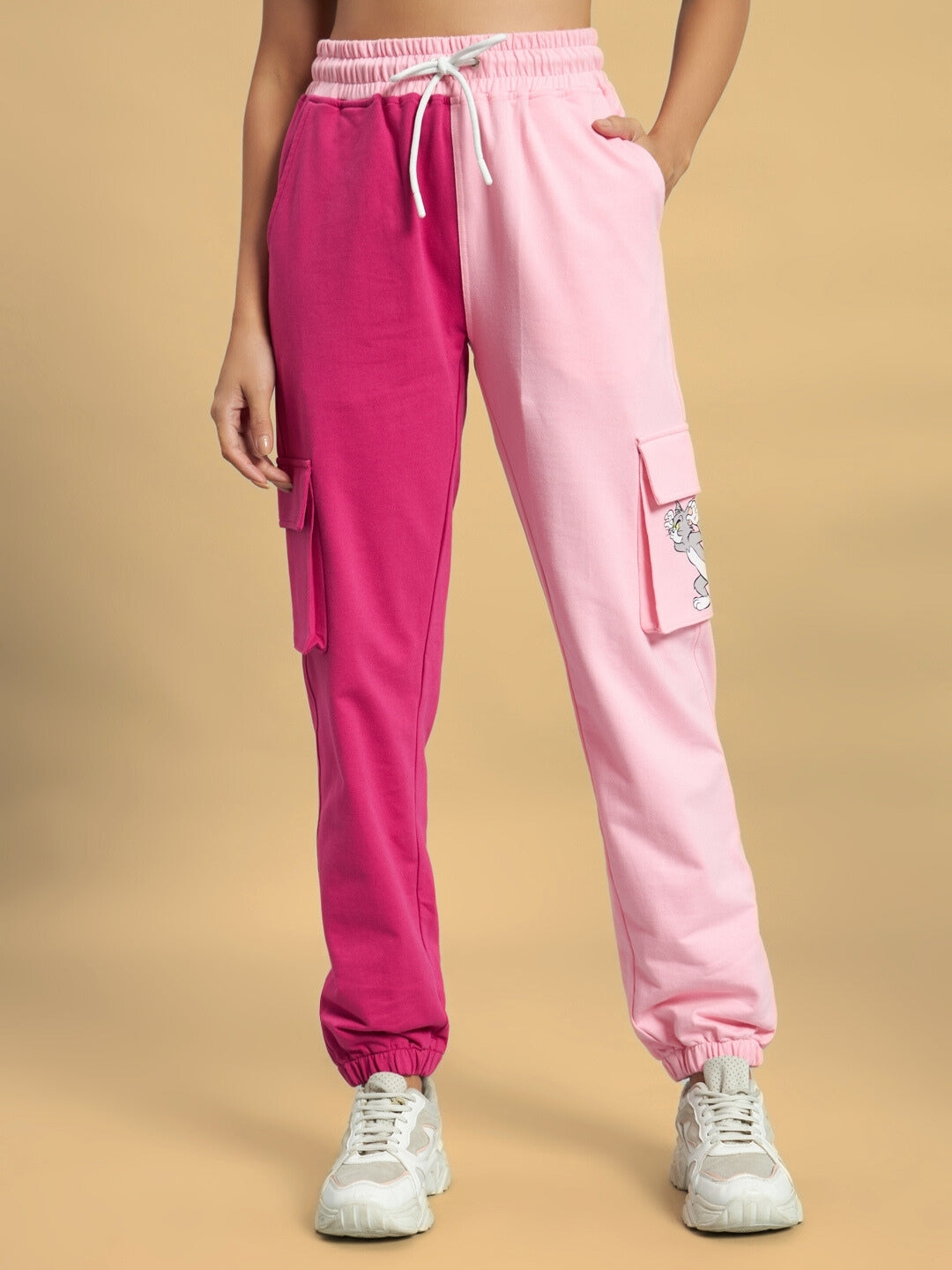 Women's Don't Even Co-Ord Set with Print (Pink)