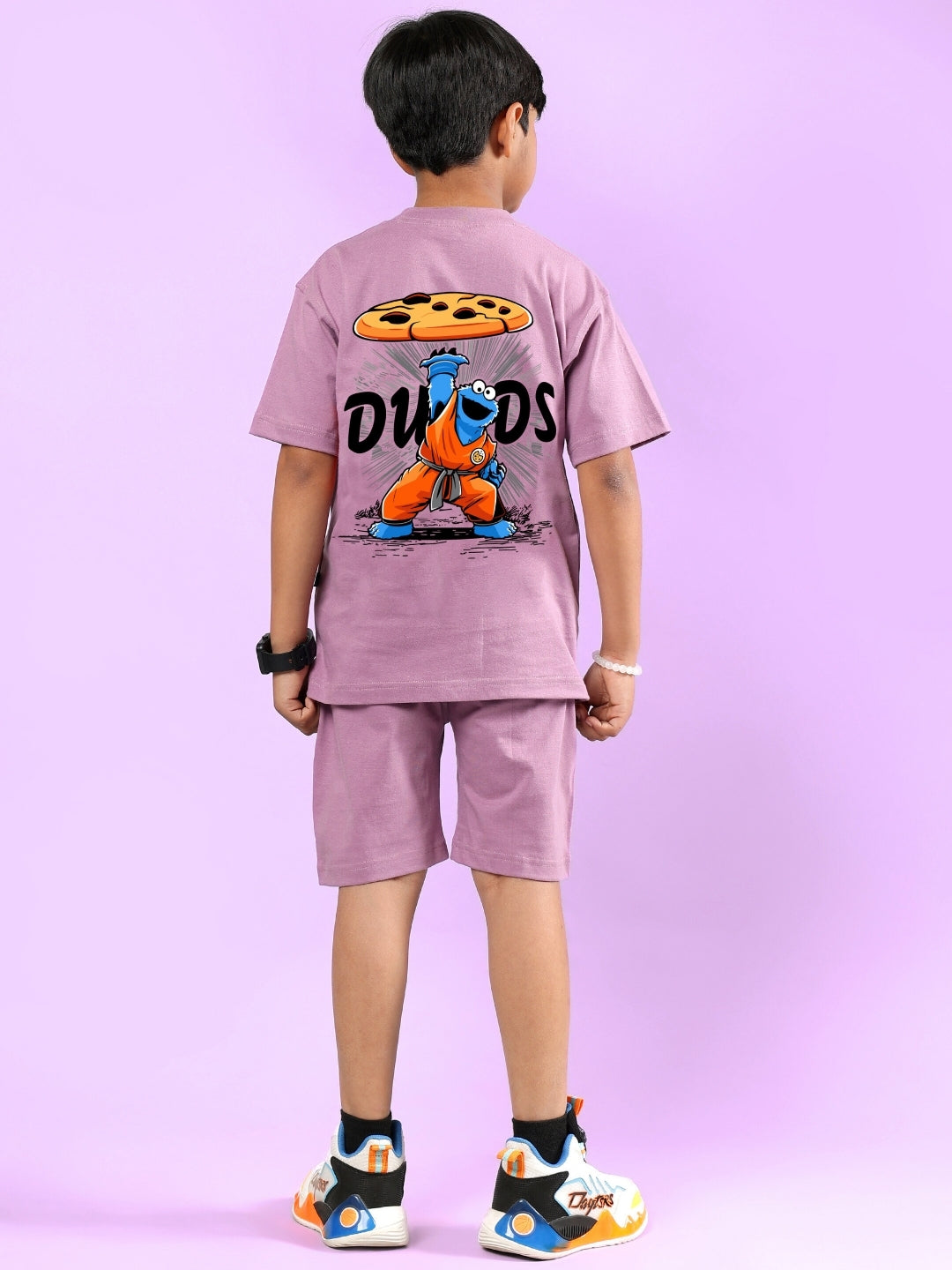 COOKIE MONSTER PRINTED CO-ORD FOR BOYS & GIRLS (PLUM PURPLE)