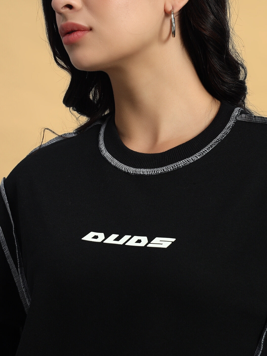 WOMEN'S DYNAMIC OVERSIZED SWEATSHIRT (BLACK)