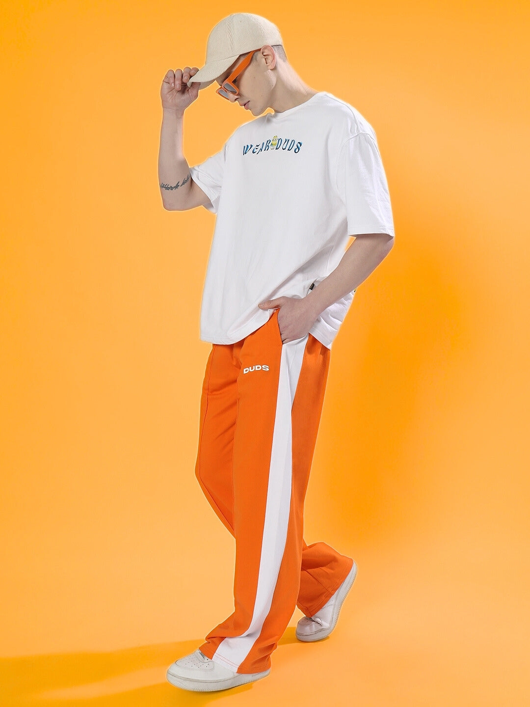 SIDE SEAM PLATED JOGGERS (ORANGE)