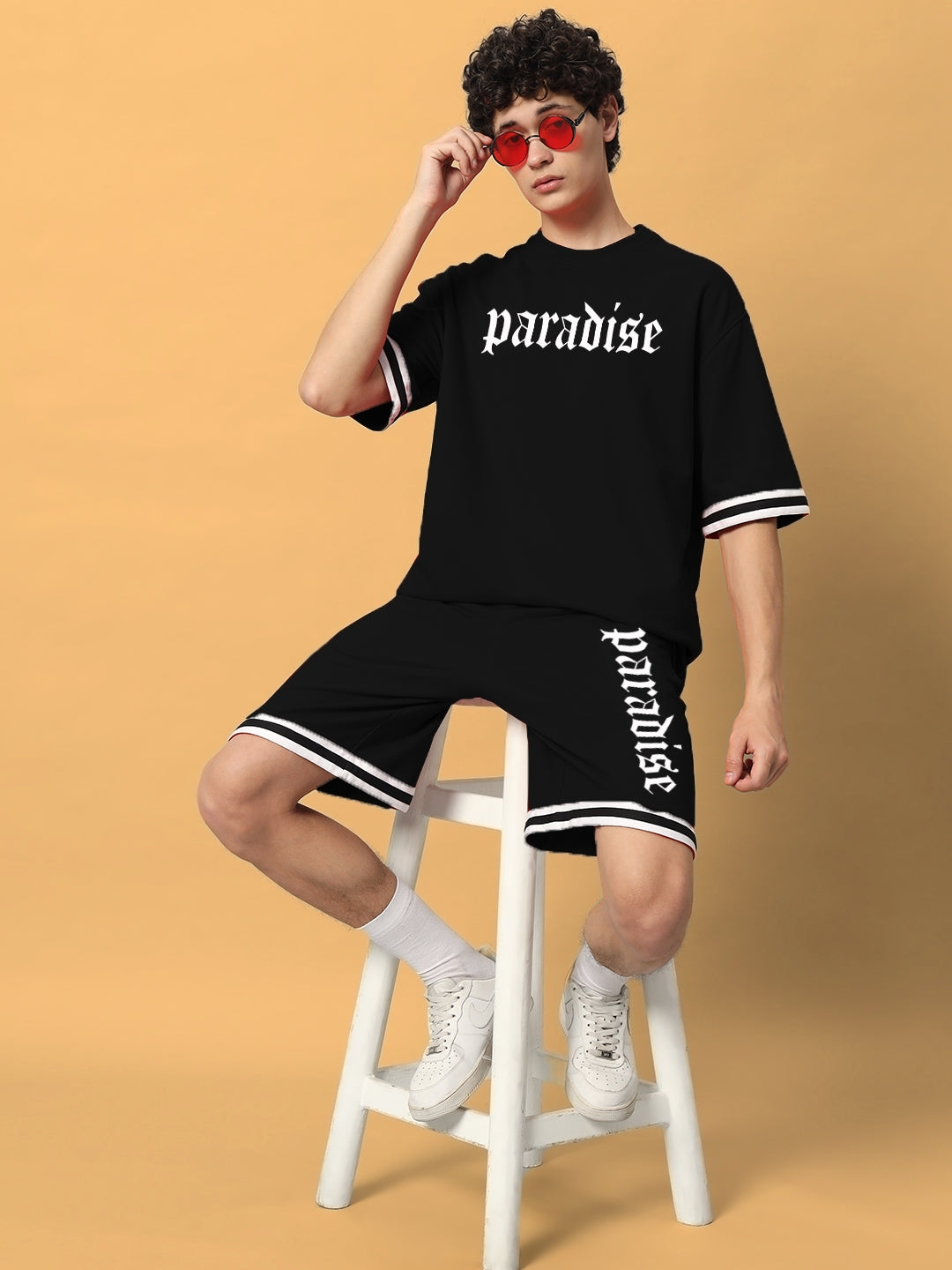 Paradise Colorblock  Co-Ord Set (Black)