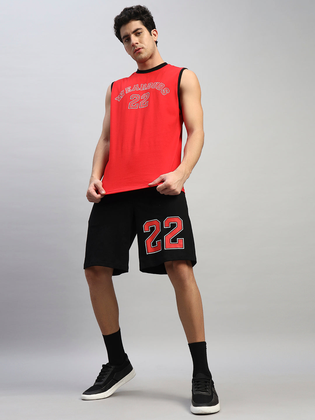 AMIGA GYM CO-ORD SET (RED-BLACK)