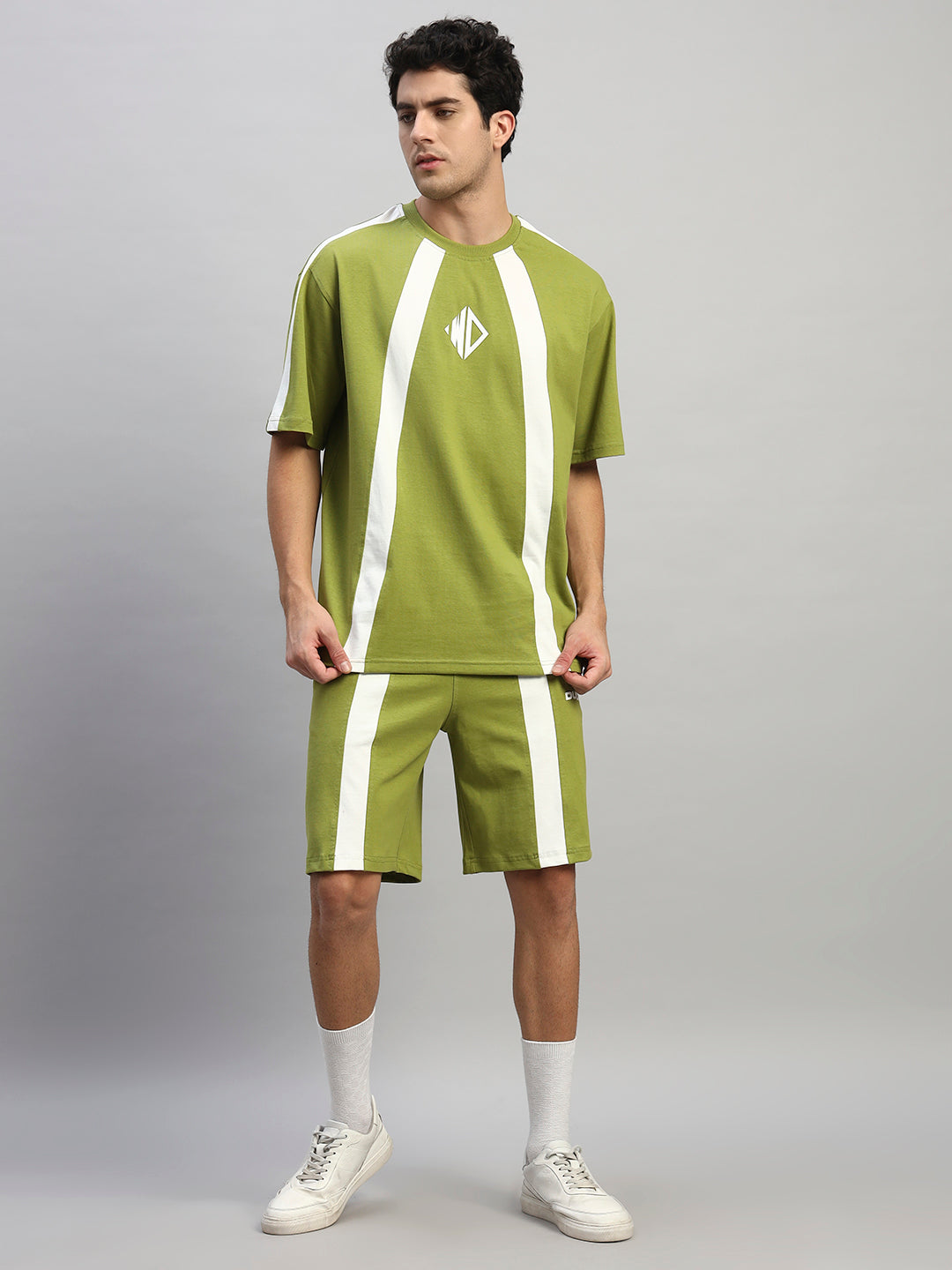 WIDELINE SUMMER CO-ORD SET (OLIVE GREEN)