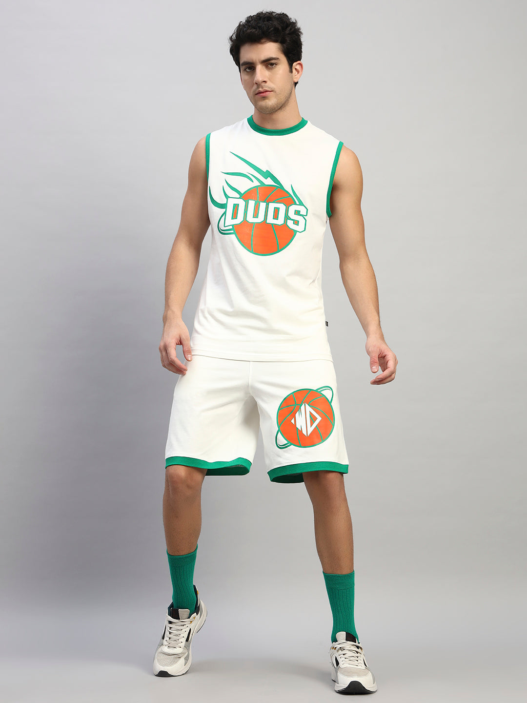 HIGH HOOPS CO-ORD SET (WHITE)