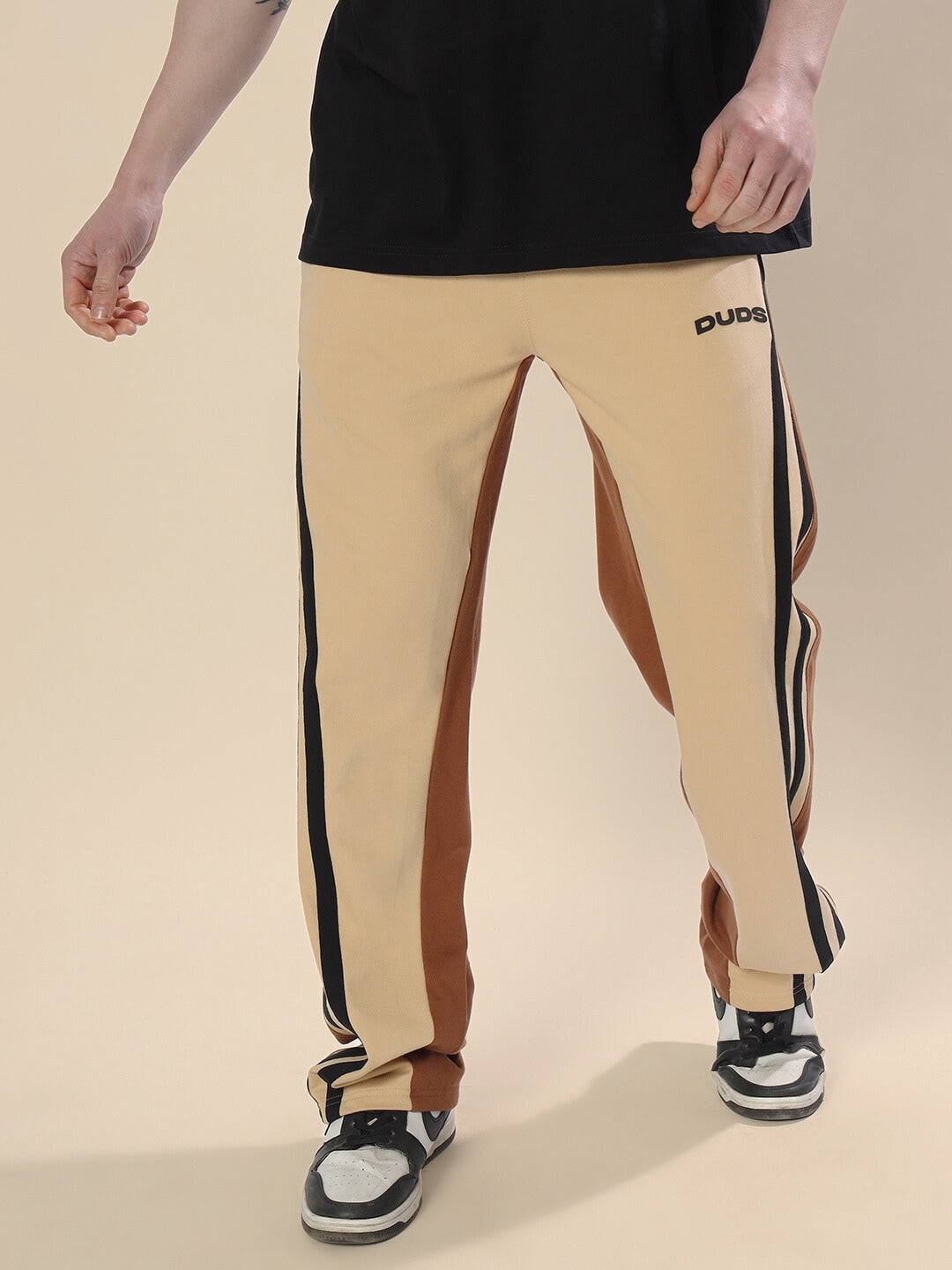 SKATER KOREAN BAGGY JOGGERS (CREAM BROWN)
