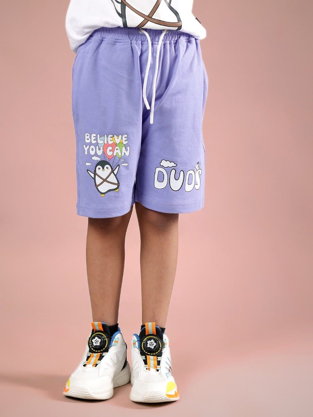 BELIEVE SHORTS FOR BOYS & GIRLS (LAVENDER)