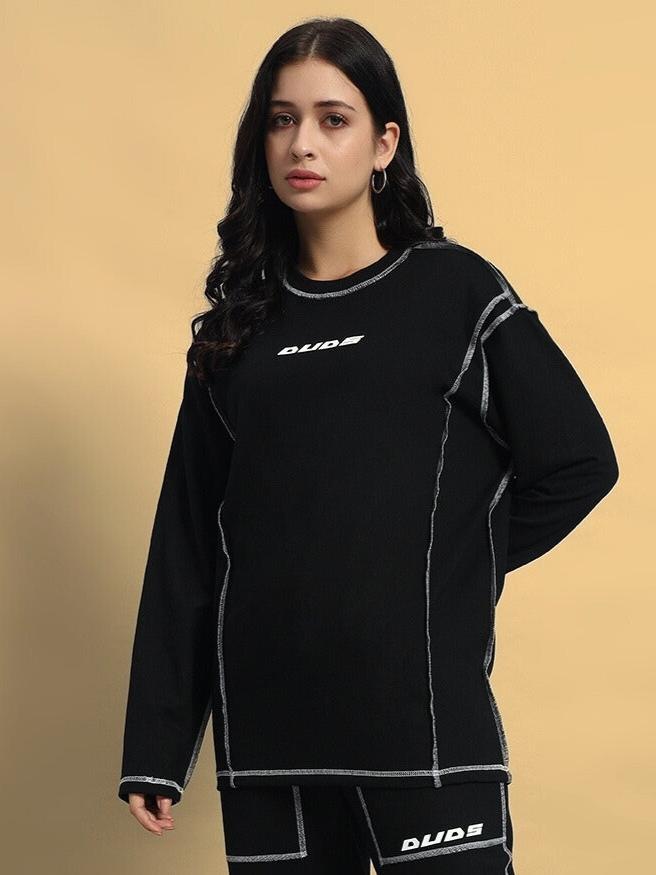 WOMEN'S DYNAMIC OVERSIZED SWEATSHIRT (BLACK)