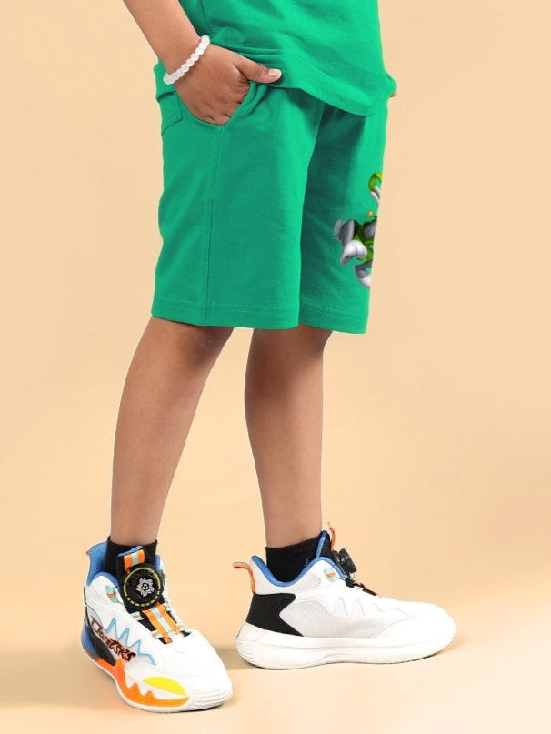 LOONEY TUNES PRINTED SHORTS FOR BOYS & GIRLS (GREEN)