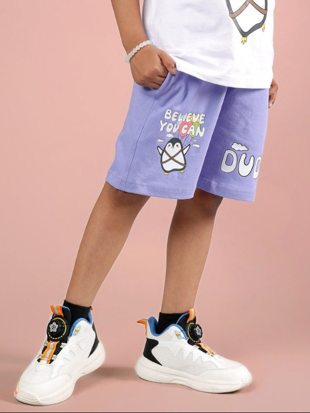 BELIEVE SHORTS FOR BOYS & GIRLS (LAVENDER)