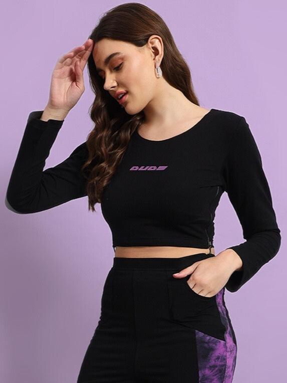 WOMEN'S VIOLA CO-ORD SET (BLACK-PURPLE)