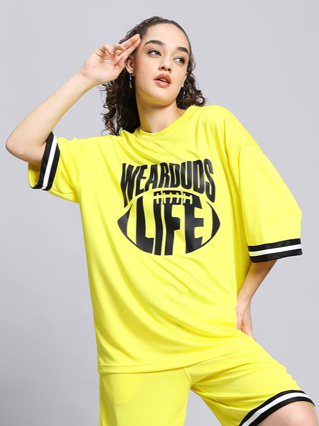 WOMEN'S VIGOR OVER-SIZED T-SHIRT (YELLOW)