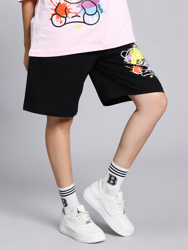 WOMEN'S BE KIND REGULAR FIT SHORTS (BLACK)