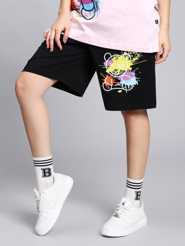 WOMEN'S BE KIND REGULAR FIT SHORTS (BLACK)